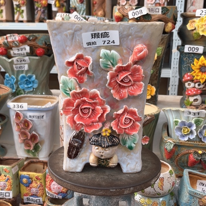 紫砂花盆粗陶材质多肉花盆724