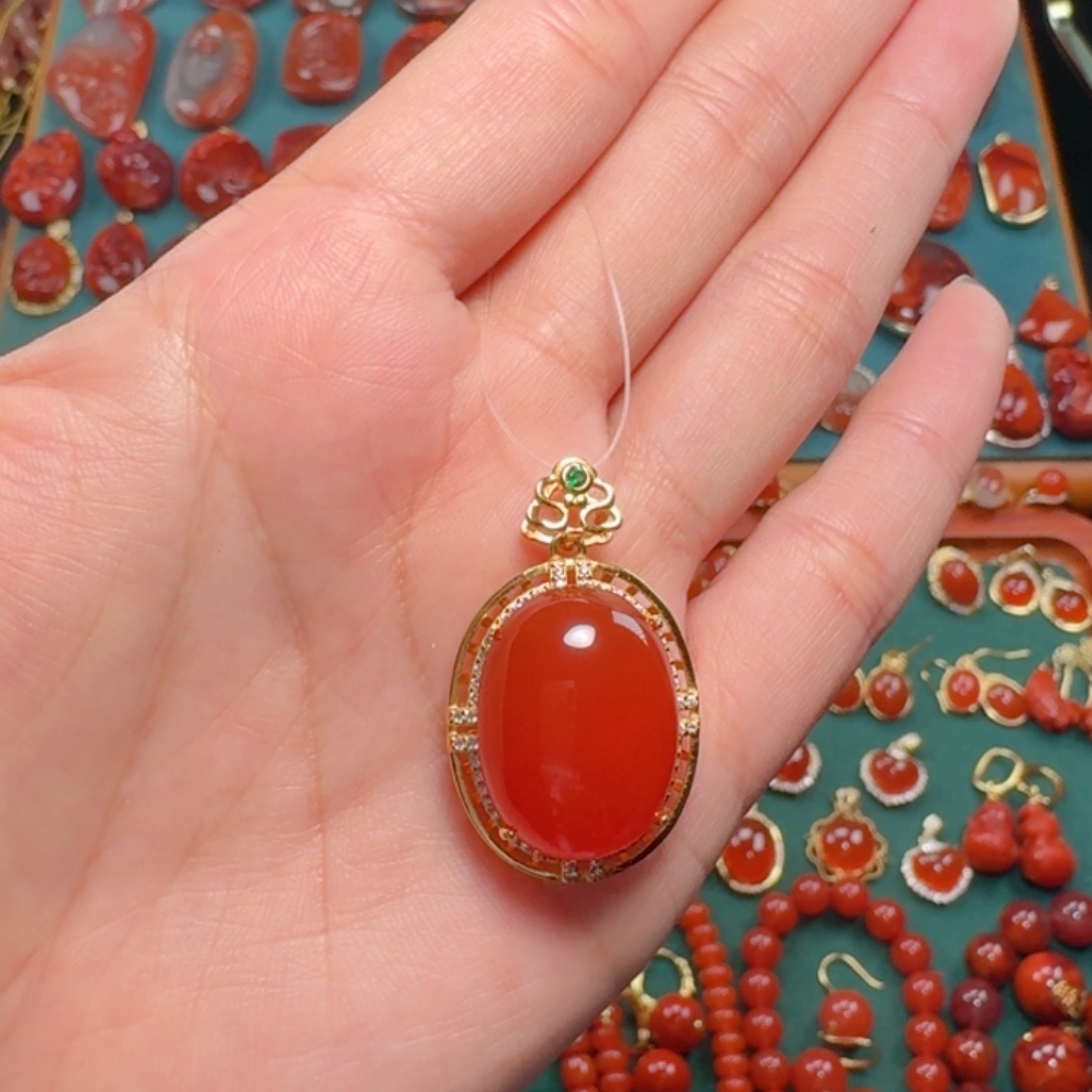 南红玛瑙南红银S925镶嵌