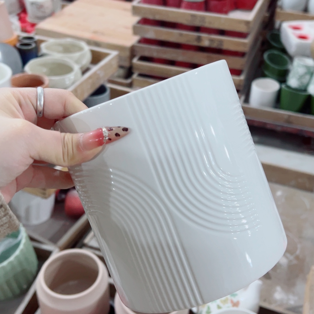 有孔，陶瓷花盆满10米包邮发货