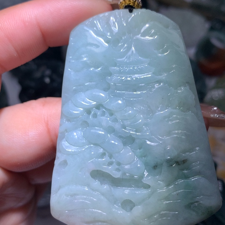 翡翠未镶嵌颈饰保真天然A货翡翠
