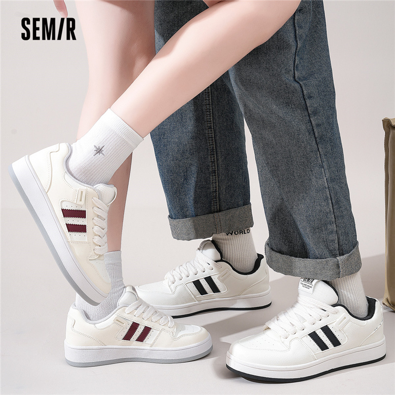 Semir情侣小白鞋爆款2025春季新款百搭休闲鞋男女同款板鞋女男款