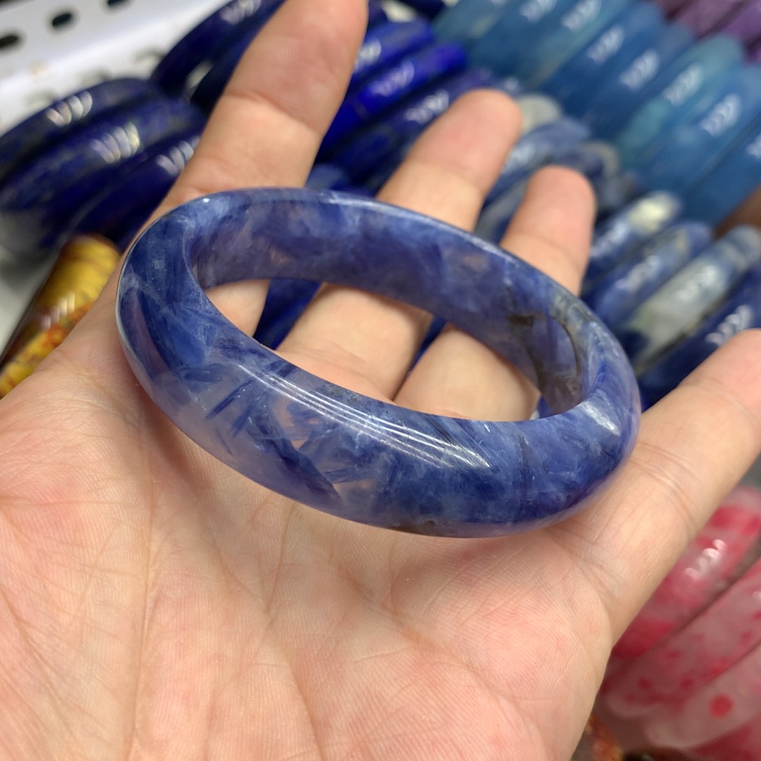 水晶手镯未镶嵌梦**来蓝晶石手镯