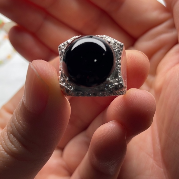 定制翡翠未镶嵌卡14加墨翠蛋面