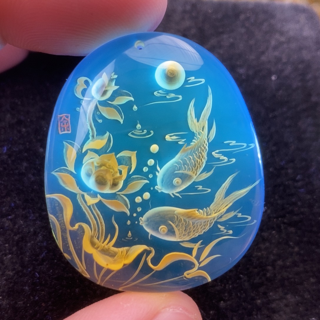 蓝珀未镶嵌吊坠(不含链)