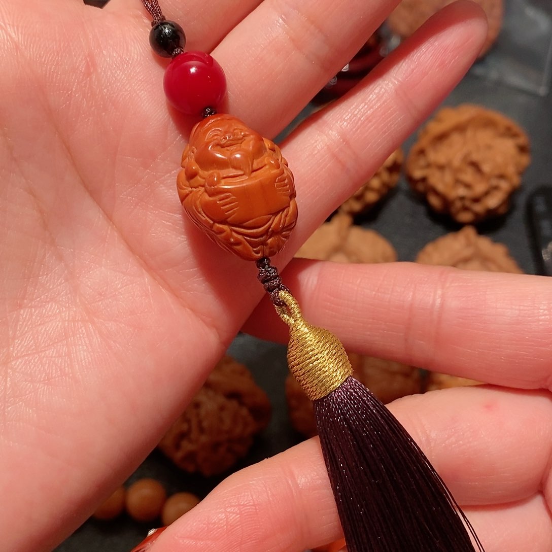 文玩核桃吊坠心*好财神吊坠