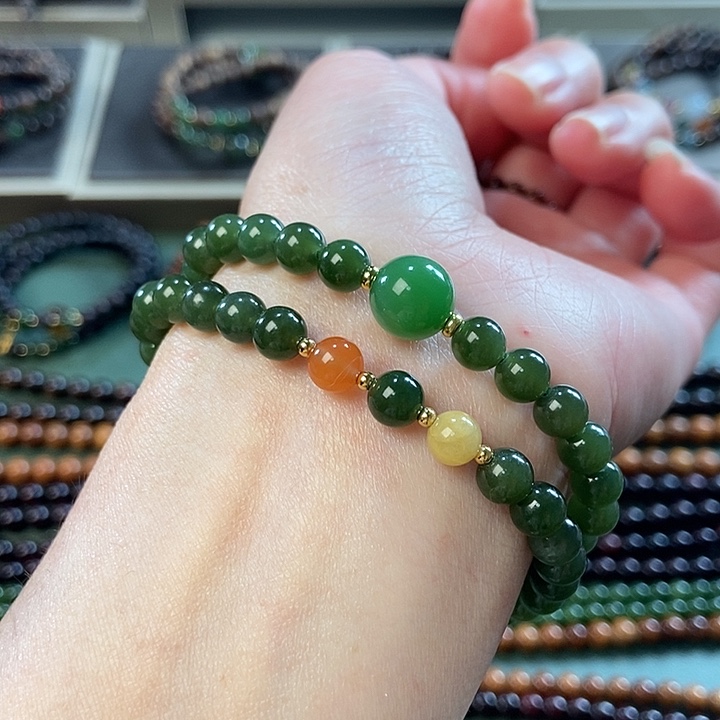 和田玉（碧玉）手链未镶嵌