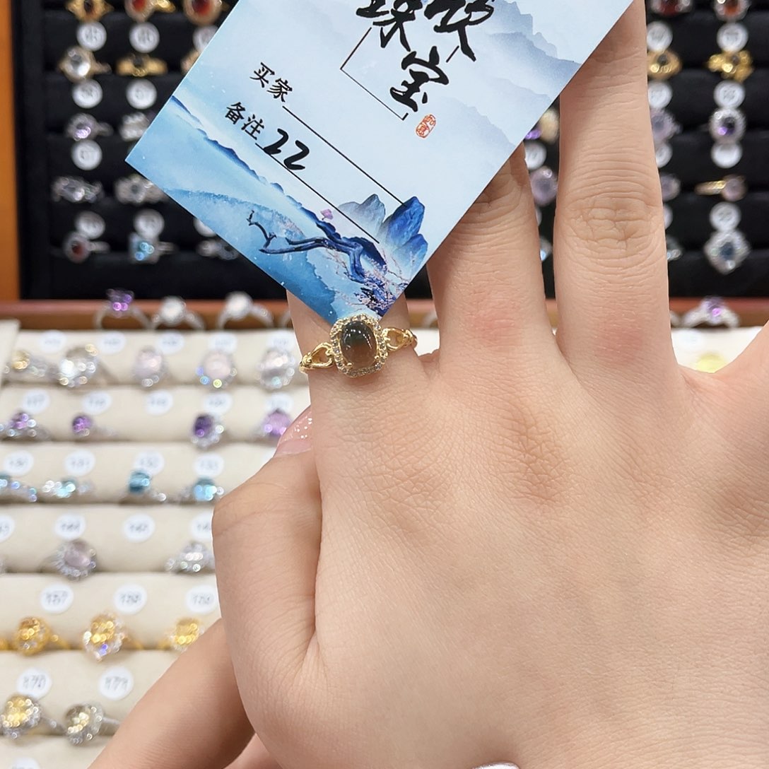 黄晶戒指银S925镶嵌沁*?戒指22