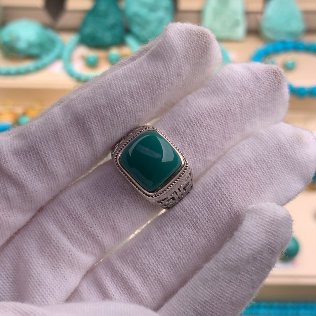 绿松石珠宝奇石银S925镶嵌