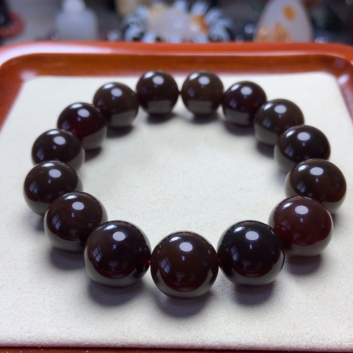玛瑙/玉髓手串未镶嵌酒红