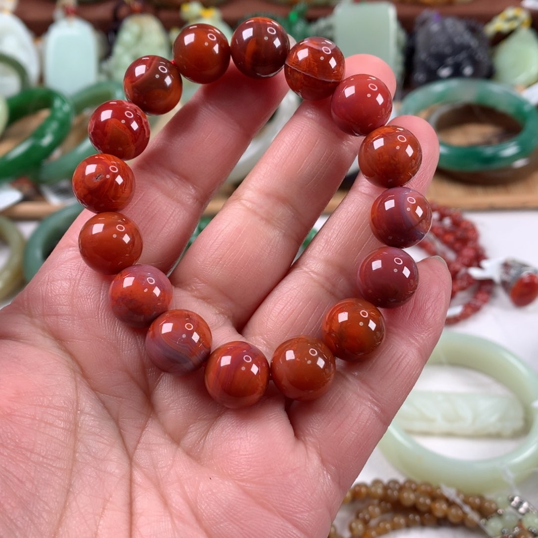 南红玛瑙手链未镶嵌12.5