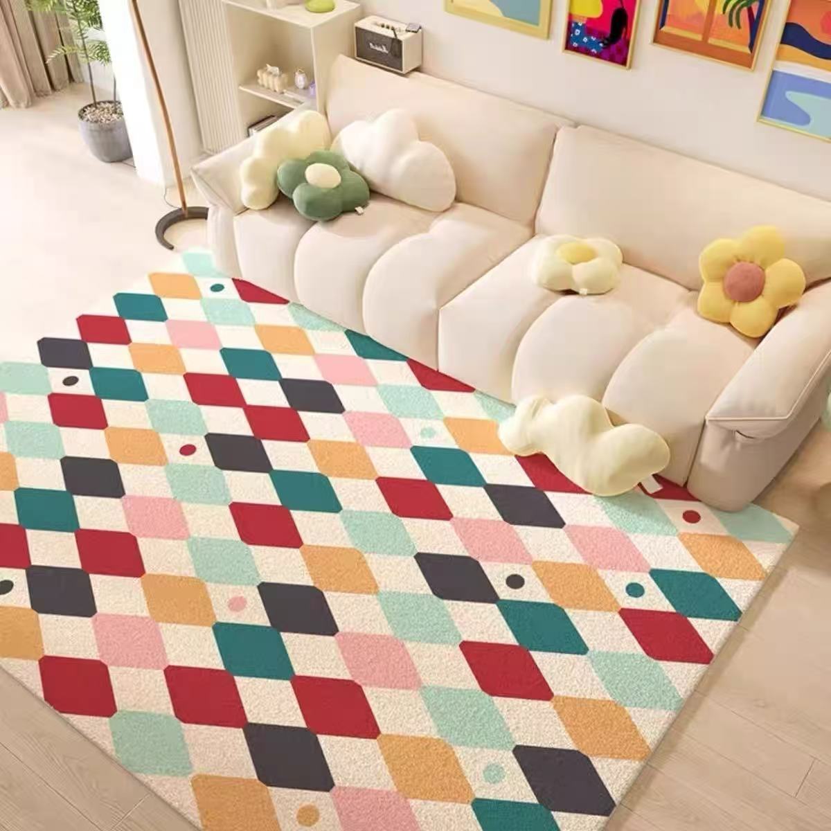 布森肯地毯马戏彩服图案现代简约北欧风儿童房用地垫100*150cm