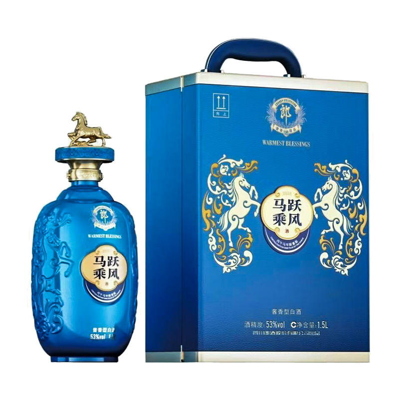 郎酒青花郎马年马跃乘风生肖纪念酒【VIP】酱香酒水节送礼53度1.5L