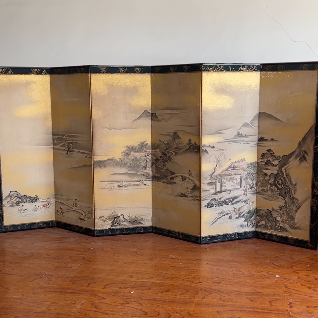 绘画屏风框画茶空间设计