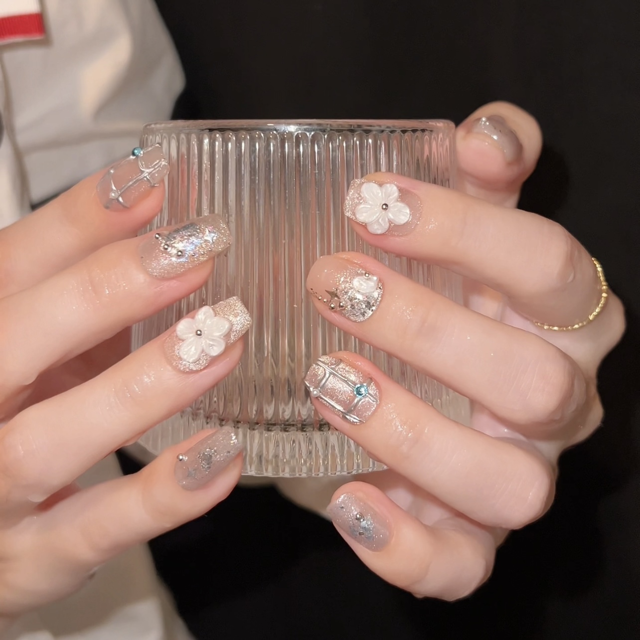 山茶花-TugeNail高定AB款小香山茶花美甲浮雕立体花朵穿戴甲