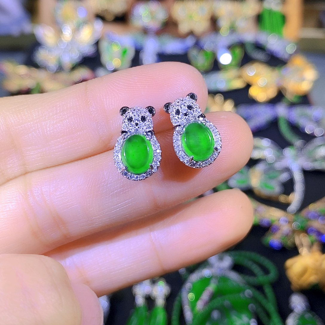 吊坠(不含链)银S925镶嵌翡翠