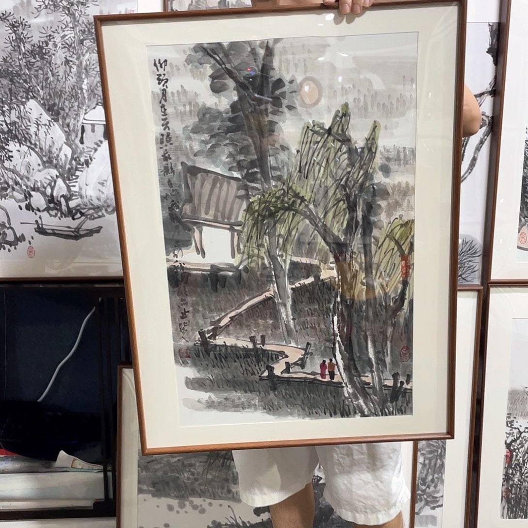 J***Y国画手绘画作品带框80/60