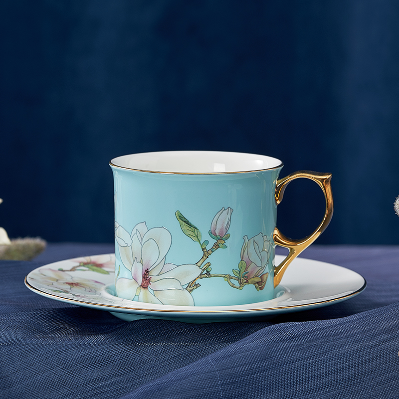 华光国瓷咖啡杯轻奢高级感陶瓷杯咖啡杯子礼盒装连连共生咖啡杯碟