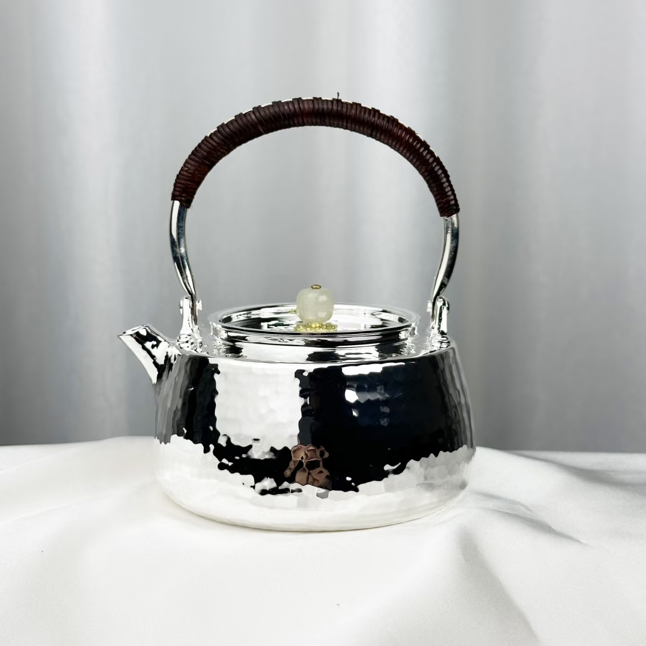 新品手工锤纹北村小提梁壶