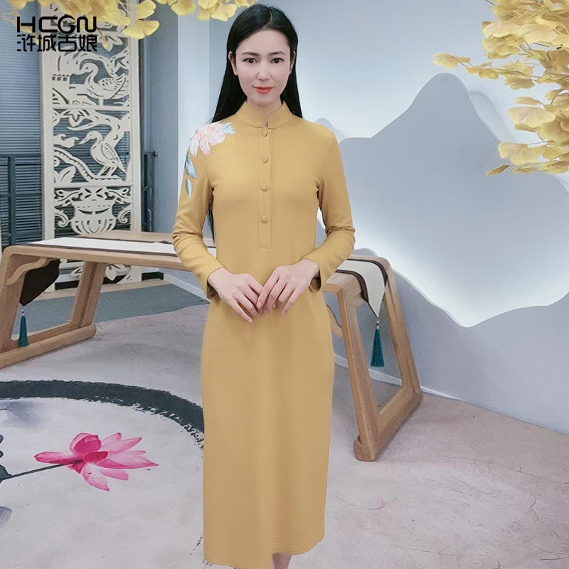 样衣长袖绵羊毛初辰衬衫连衣裙-22D17502