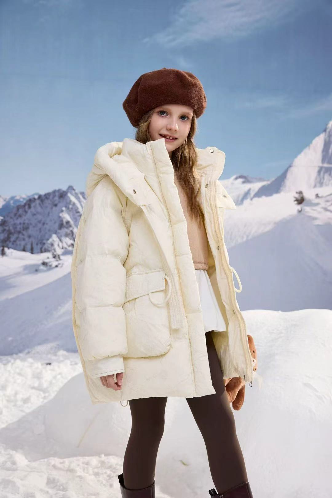 【淼淼妈】儿童冬季保暖加厚连帽外套6628