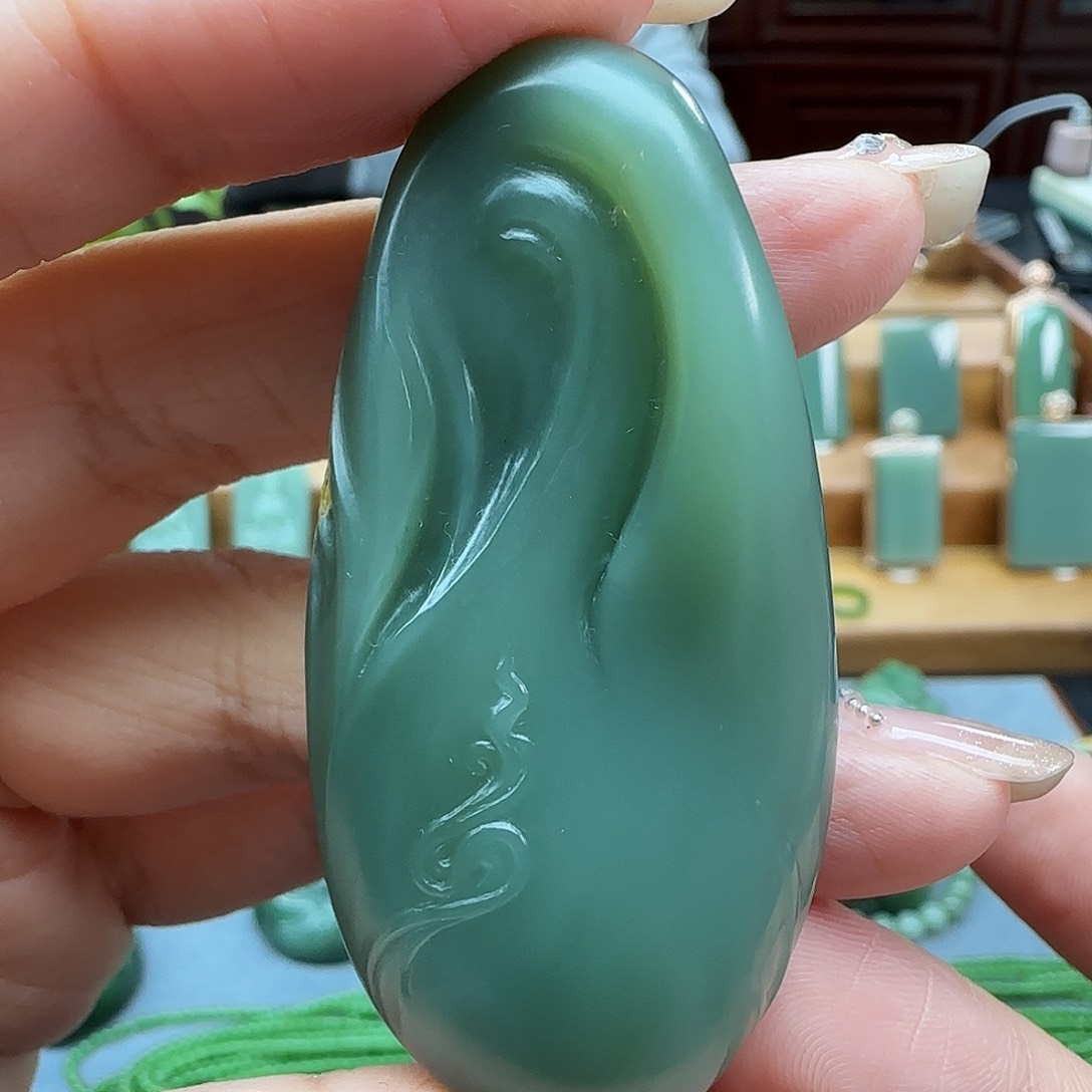 和田玉（碧玉）吊坠(不含链)未镶嵌