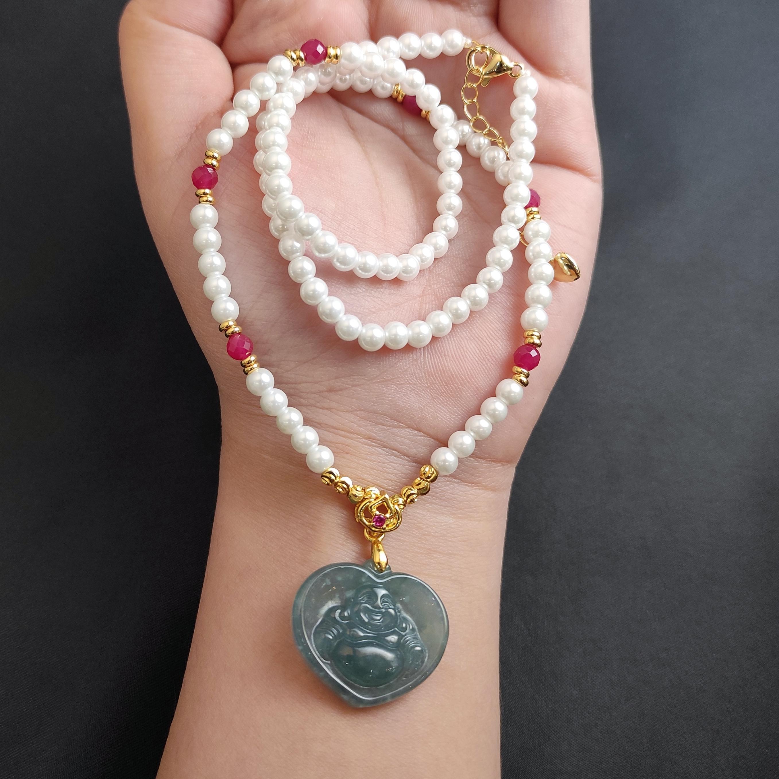 翡翠精美爱心佛公吊坠A28-116赠链礼盒(多样性发)