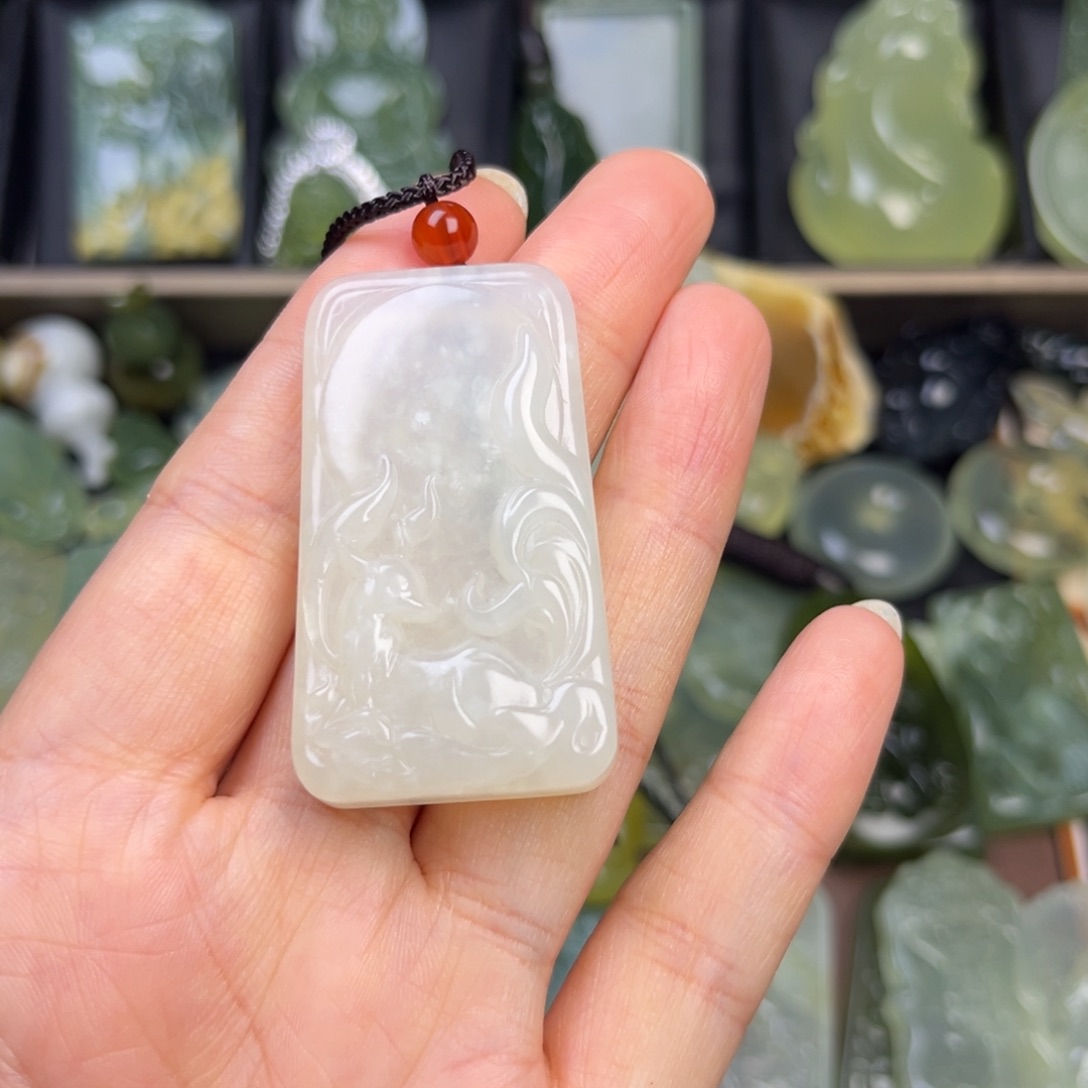 蛇纹石玉未镶嵌吊坠(赠链)