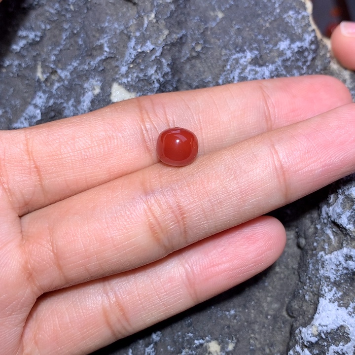 南红玛瑙瓦西老型锦红8×7未镶嵌微微纹