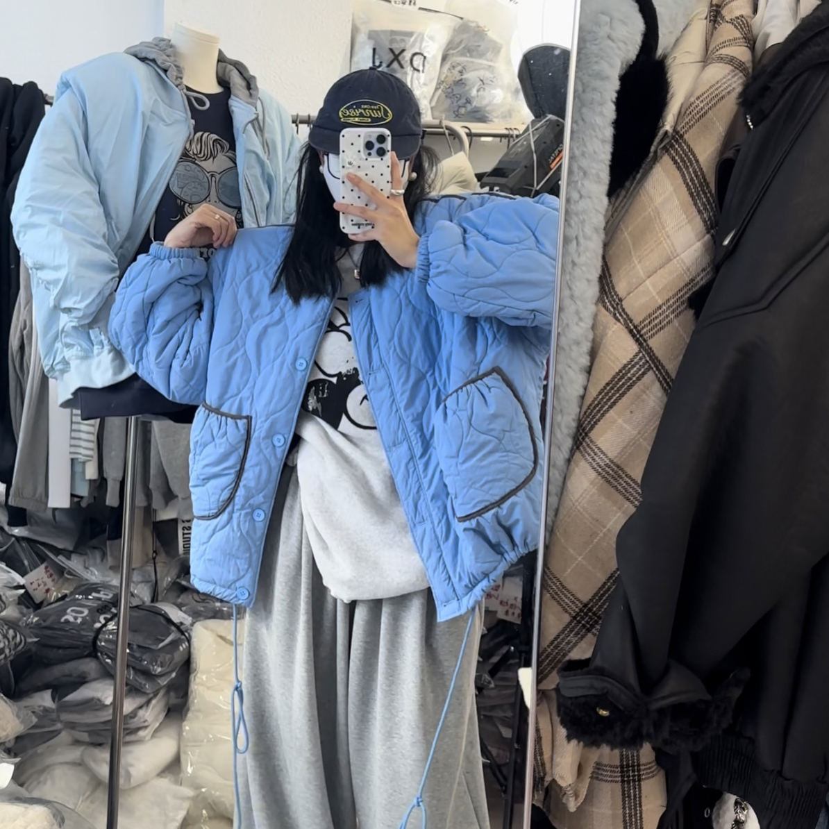 ▪️现货·宽松慵懒毛翻领慵懒风女士冬季加棉棉服