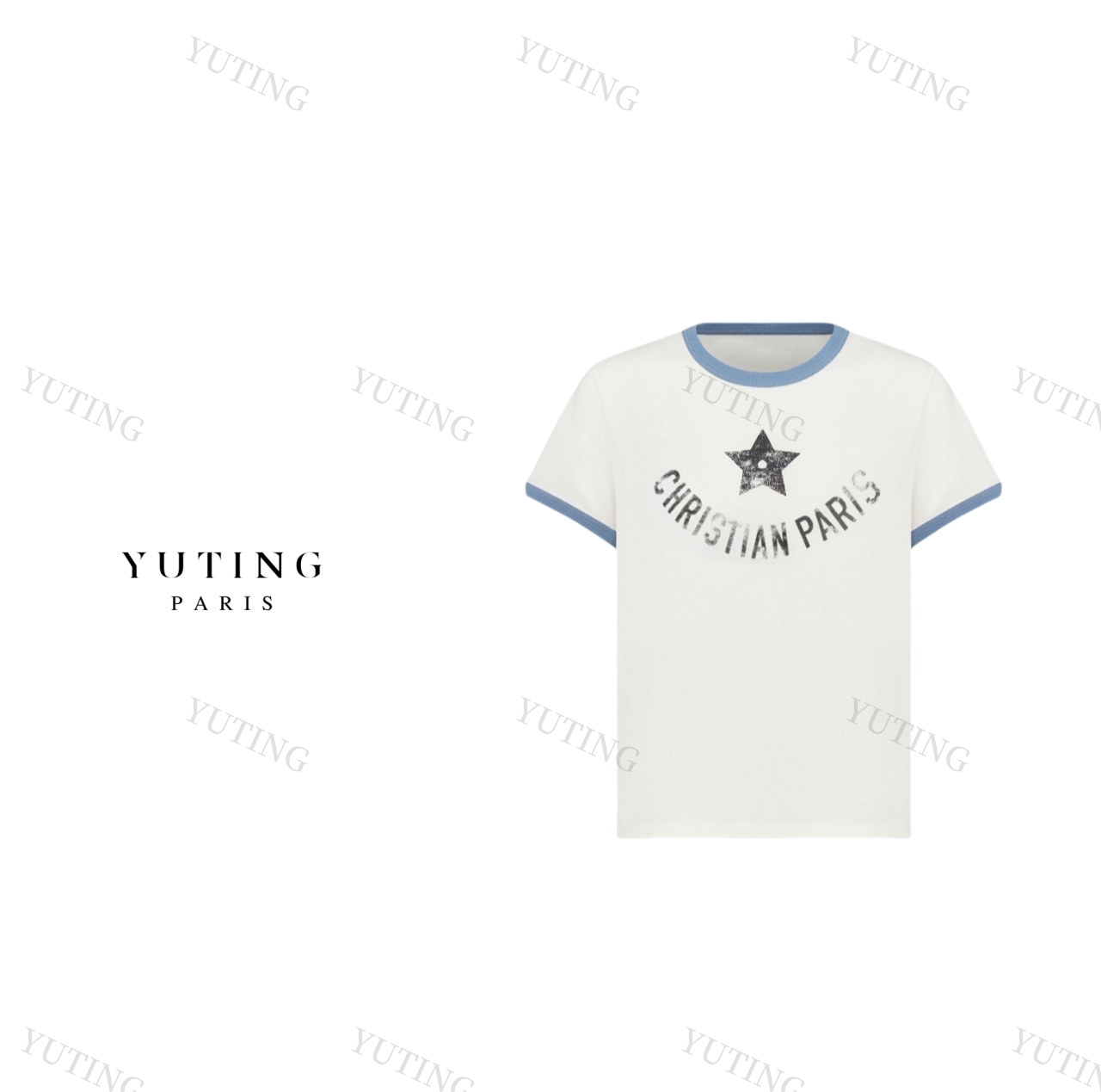YT 25SS 994浅蓝五星休闲时尚百搭短袖