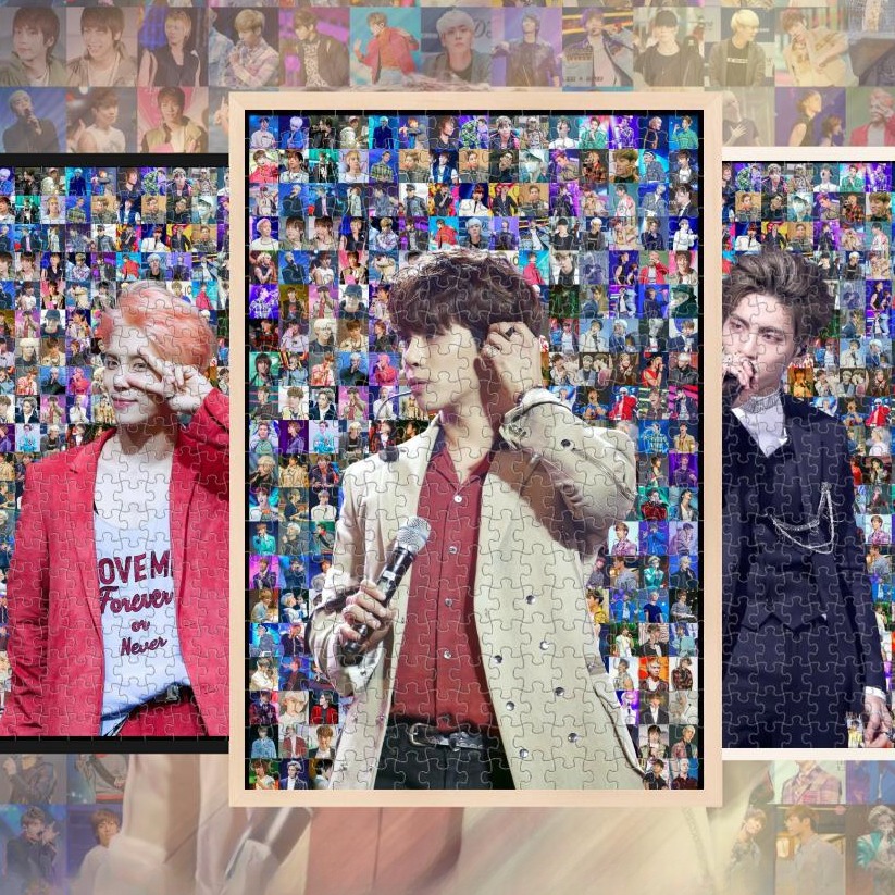 金钟铉明星周边饭制爱豆高颜值礼物拼图木质成人玩具1000片200片