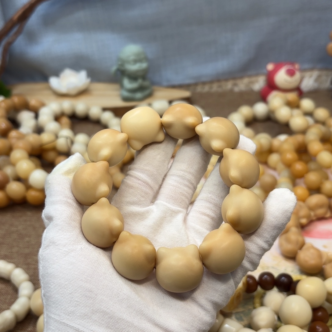 菩提根/象牙果吊坠23干磨瑕疵牙果猫头933