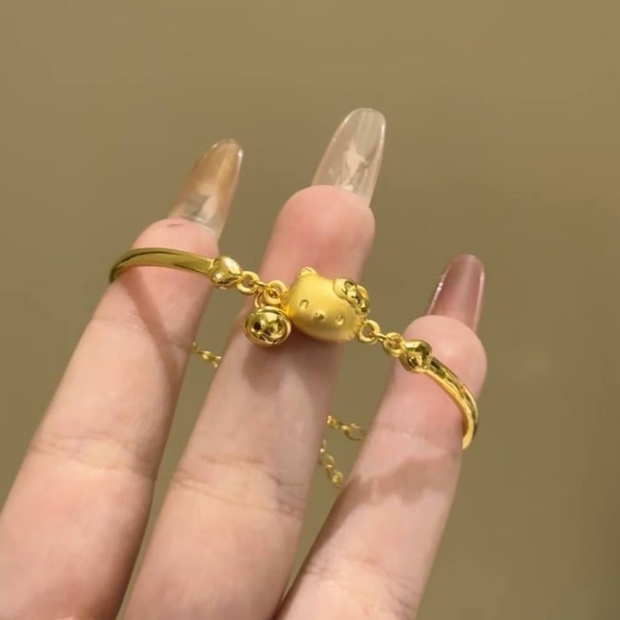 铜合金手链 日韩女金色小熊/小猫气质素款手饰可调节简约少女