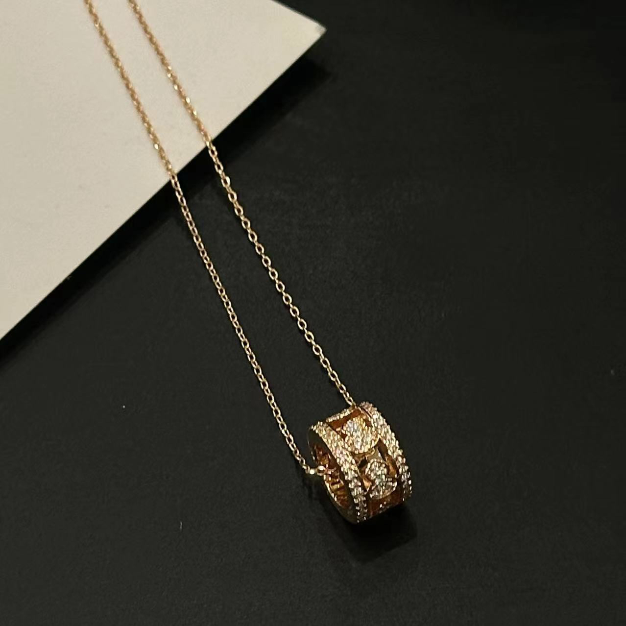 铜合金项链 高级感葫芦微镶项链-67454