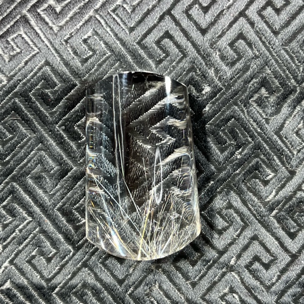 天然水晶纯手工雕刻钛晶平安无事牌吊坠
