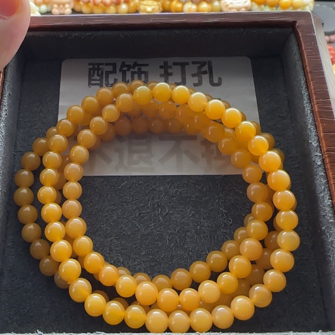 石英质玉（缅黄）未镶嵌手串