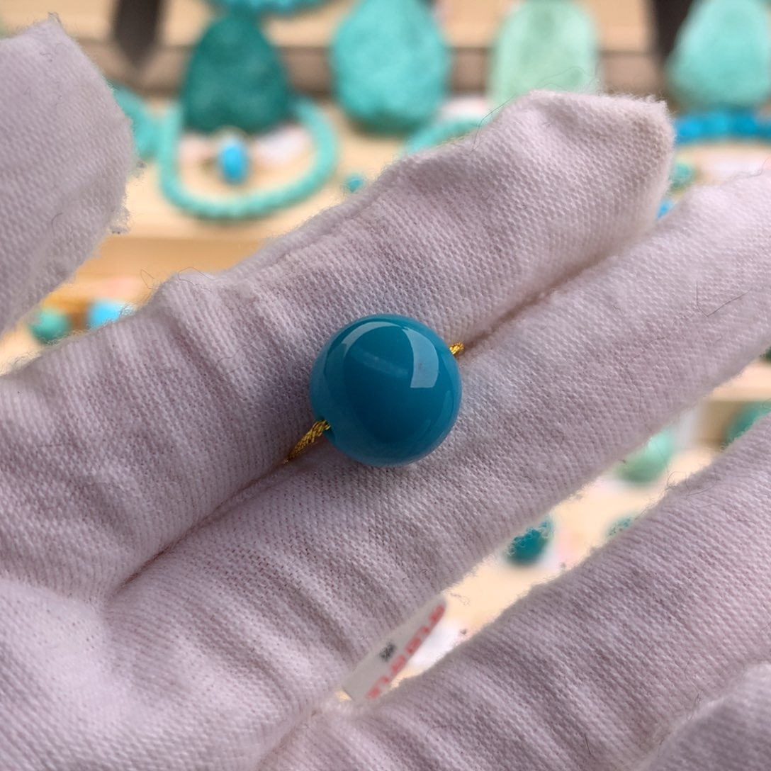 绿松石珠宝奇石未镶嵌11.8mm