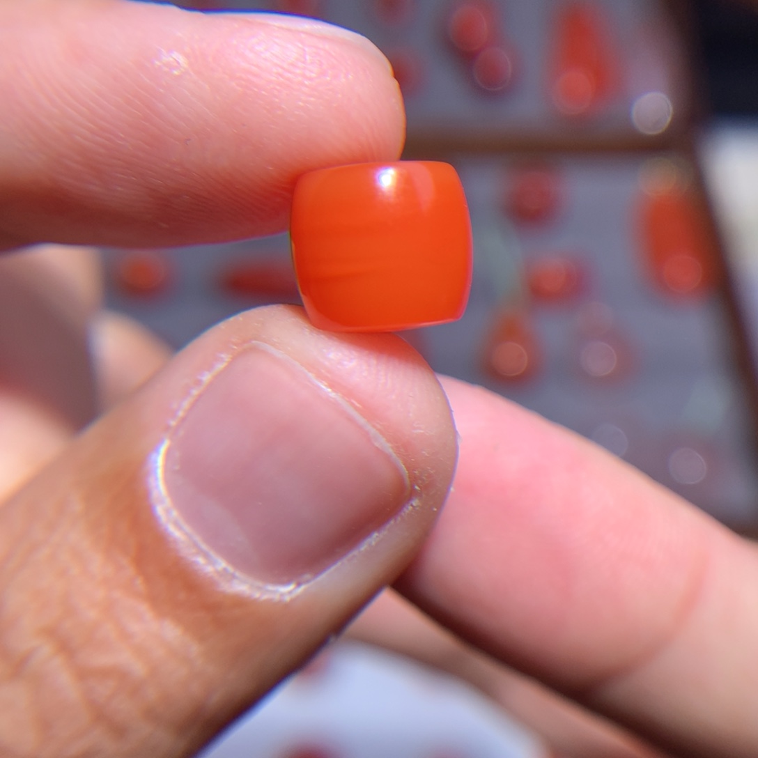 南红玛瑙直切9.5×8.5未镶嵌微纹