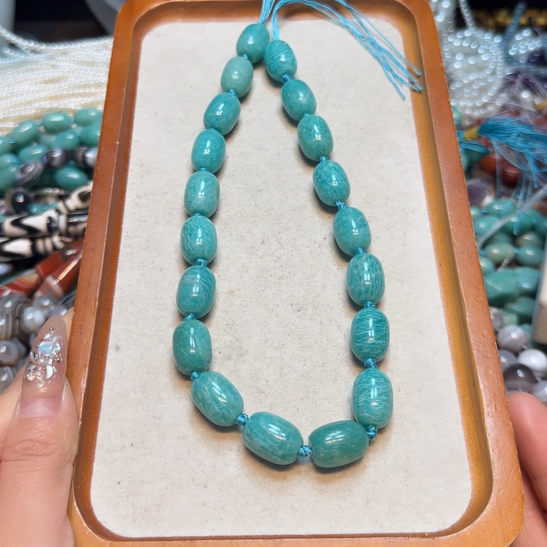 玛瑙/玉髓合金珠宝半成品12✖️18mm天河桶珠一条