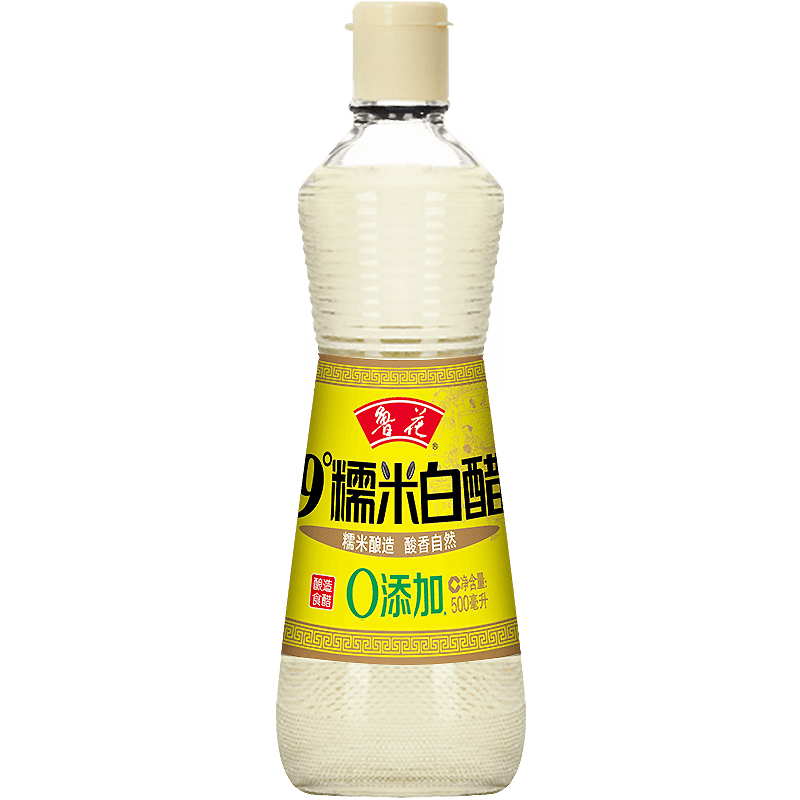 鲁花9°糯米白醋500ml*1瓶 酿造食醋 液态发酵 凉拌炒菜调味品