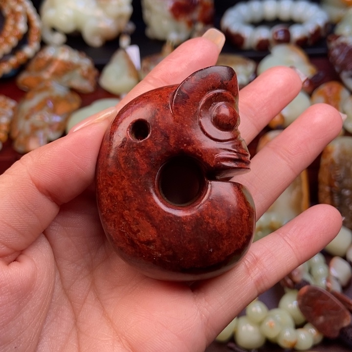 海***川岫岩河磨玉（透闪石质玉）未镶嵌把件