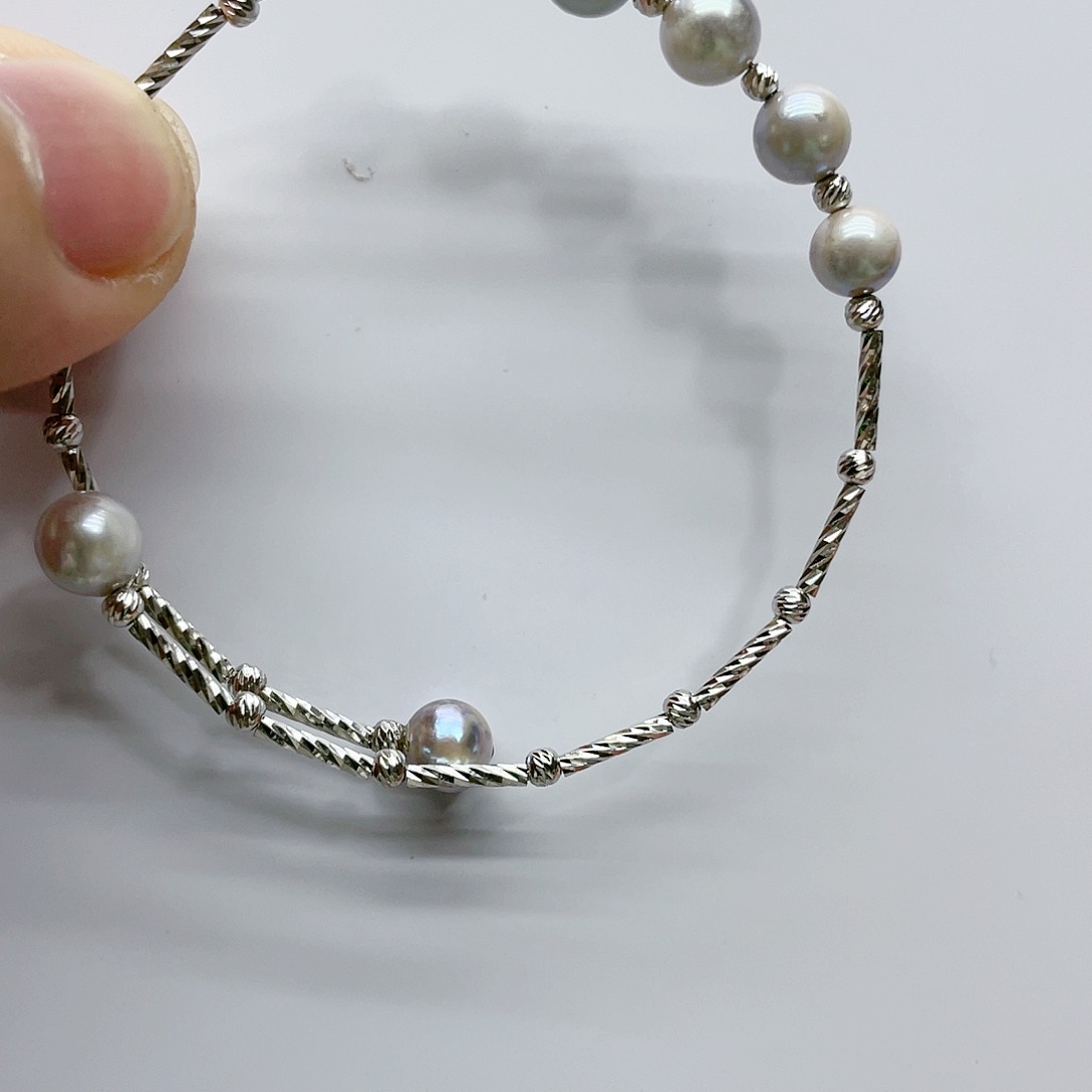 海水珍珠手绳银S925镶嵌