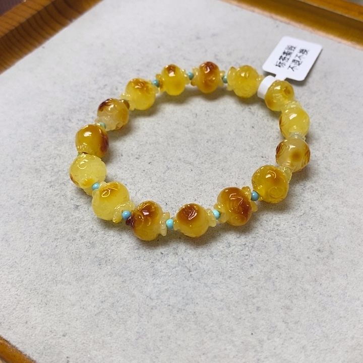 蜜蜡未镶嵌裸石手串