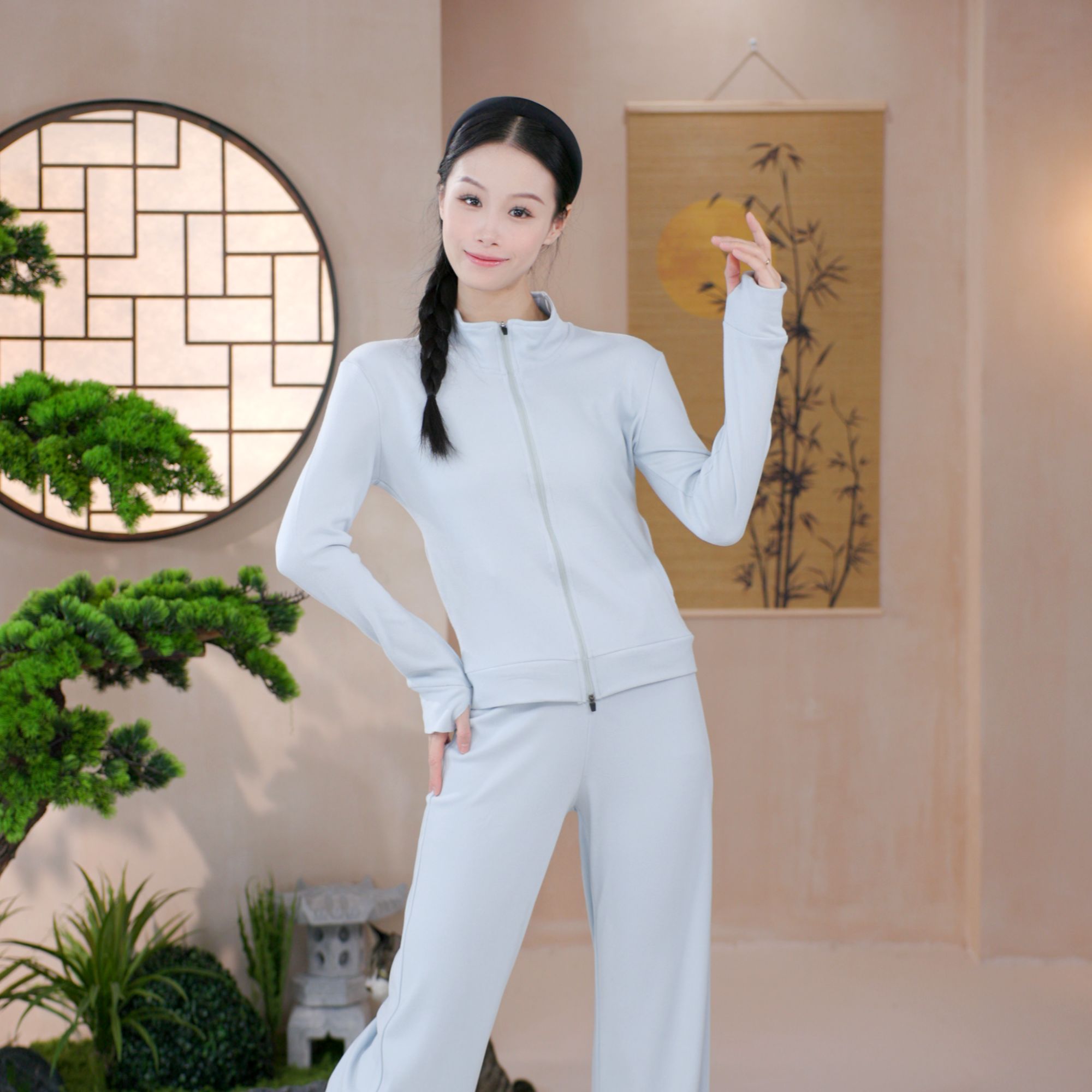 2025新款现代舞秋冬双面绒外套隐形口袋瑜伽服古典舞中国舞上衣雪