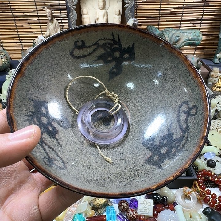 摆件用****4旧藏收藏品三才环085