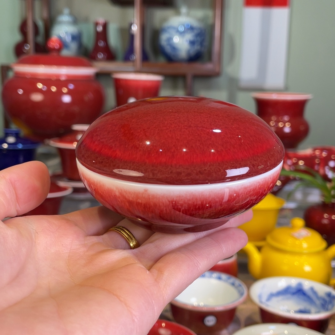 清欢雅玩原矿郎红福利印泥盒