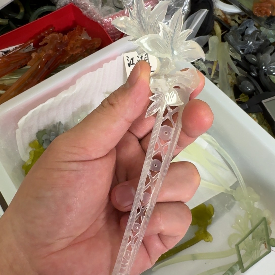 岫玉发饰未镶嵌明君玉簪贼拉好看