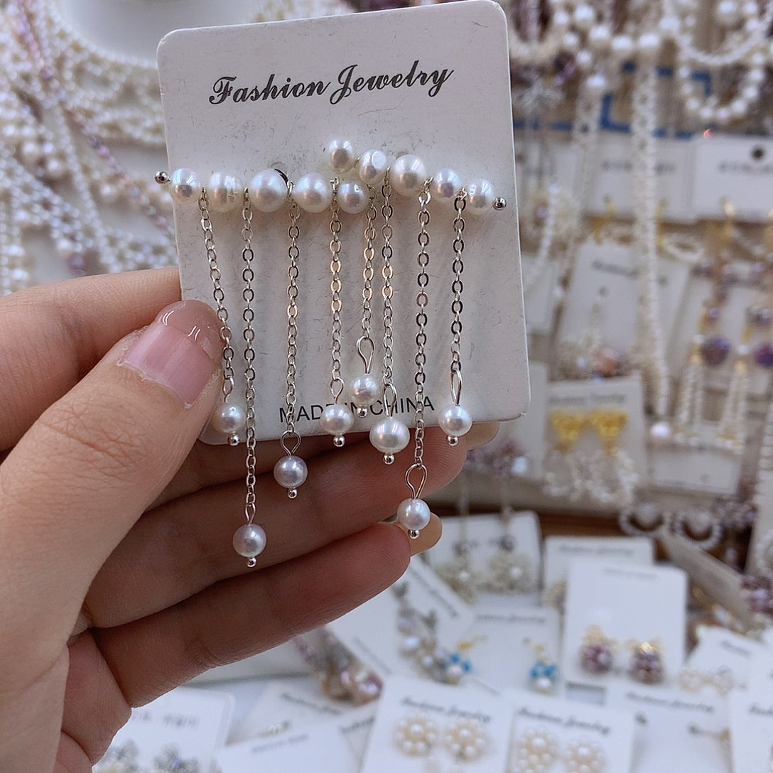 项链银S925镶嵌淡水珍珠