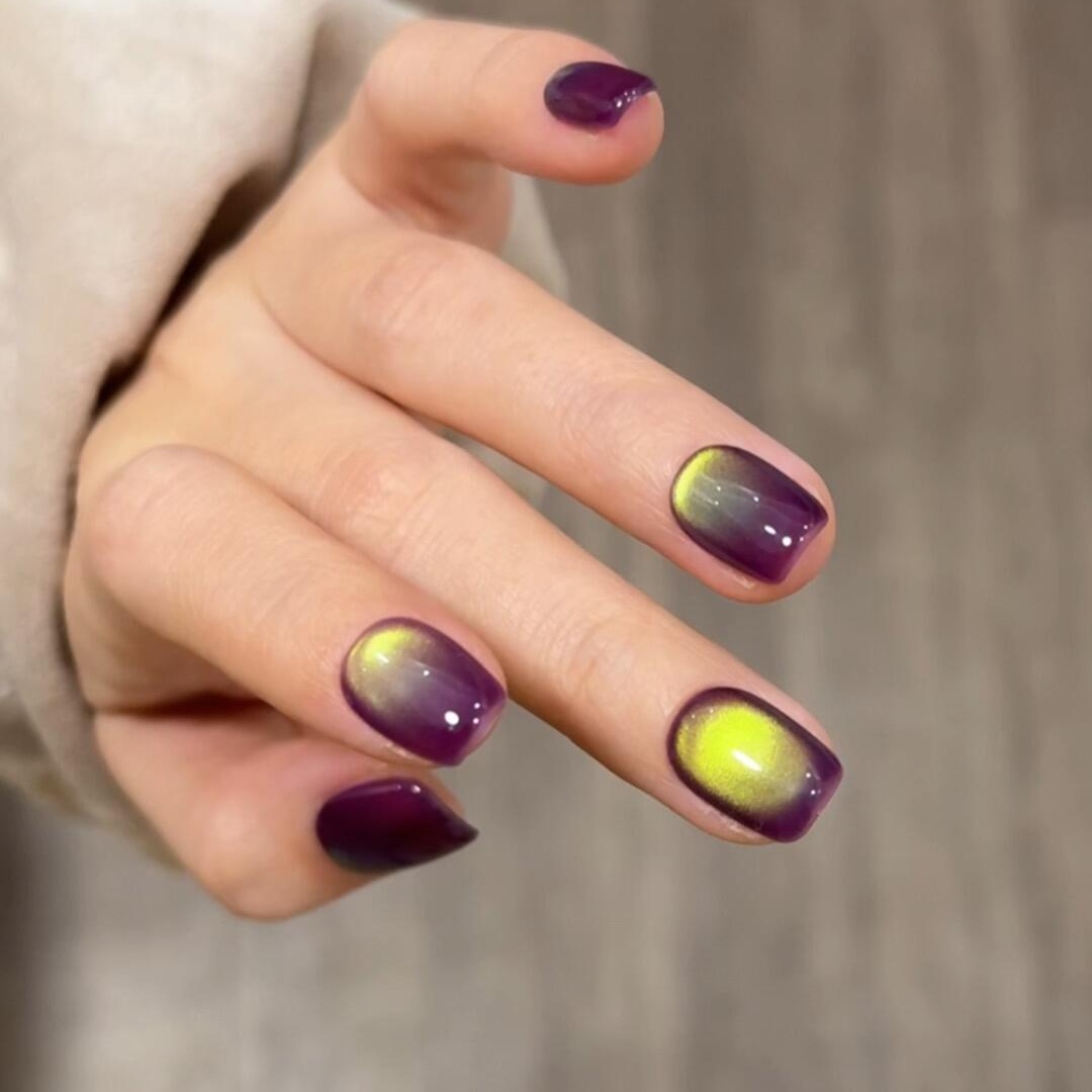 『紫气东来』多色猫眼显白ins纯手工穿戴甲