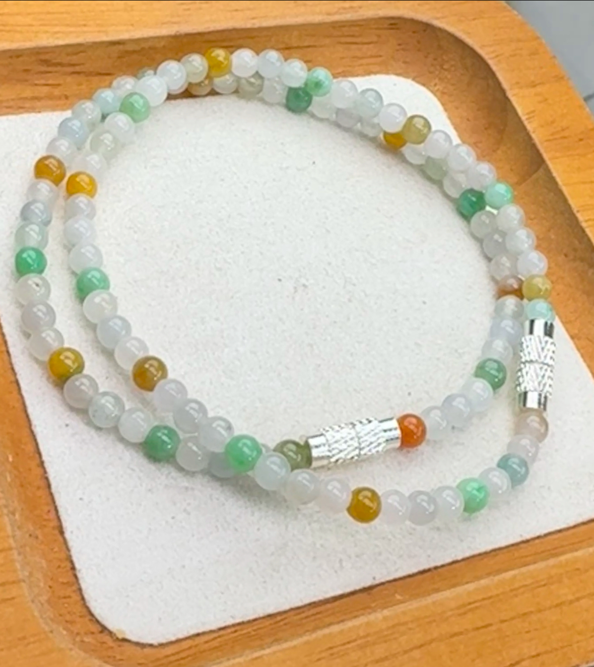 天然缅甸A货翡翠小米珠简约大气时尚百搭手串（多样性发货其一）